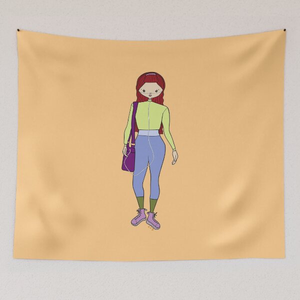 Item preview, Cute Girl With Portable Oxygen (Orange) designed and sold by misslovelymess.