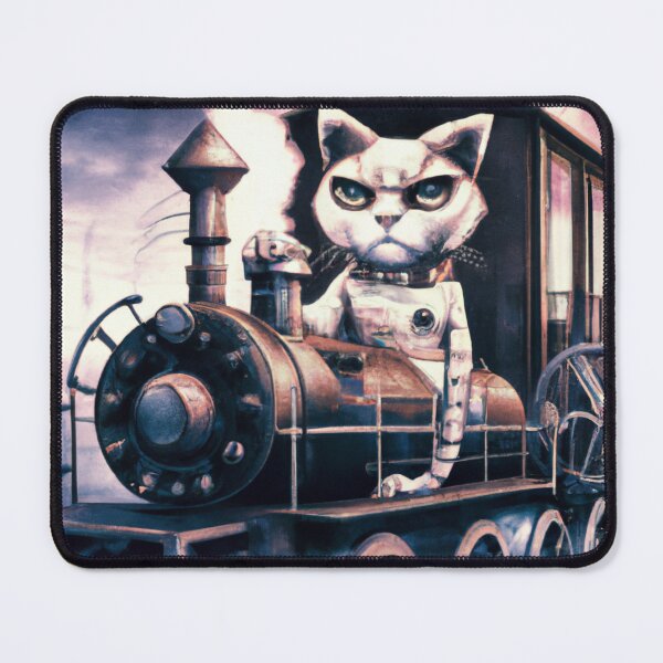 Item preview, AI Generated Art, Cat Train Driver 3 designed and sold by Elvira Hyvönen.