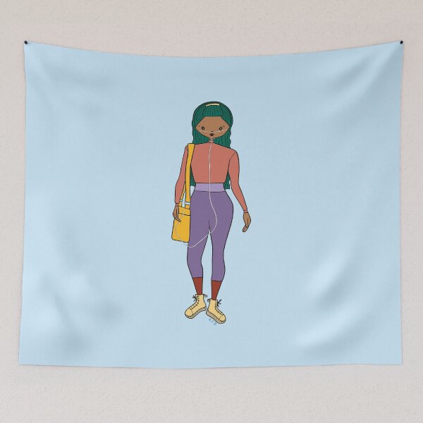 Item preview, Cute Girl With Portable Oxygen (Blue) designed and sold by misslovelymess.