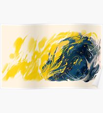 Abstract - Yellow & Blue Poster