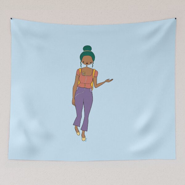 Item preview, Cute Girl With Central Line (Blue) designed and sold by misslovelymess.