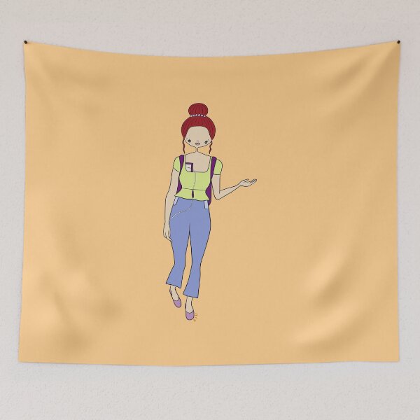 Item preview, Cute Girl With Central Line (Orange) designed and sold by misslovelymess.