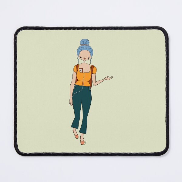 Item preview, Cute Girl With Central Line (Green) designed and sold by misslovelymess.