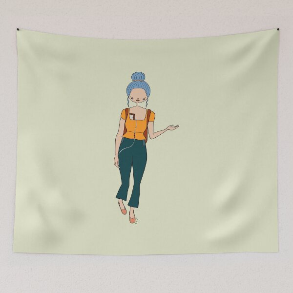 Item preview, Cute Girl With Central Line (Green) designed and sold by misslovelymess.