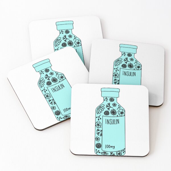 Item preview, Insulin vial blue flowers designed and sold by Diabumblebee.