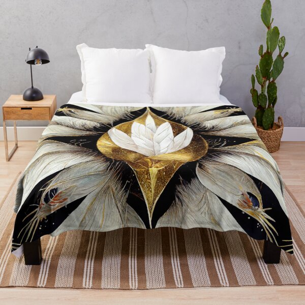 Item preview, Kaleidoscope flower white and gold designed and sold by artofbelletz.