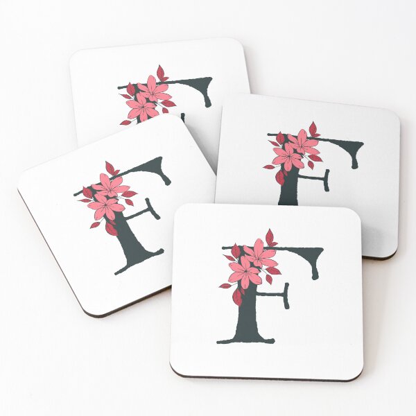 Item preview, Pink floral F monogram designed and sold by Coffee Lifestyle.