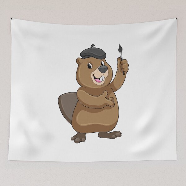 Item preview, Beaver as Painter with Paint brush designed and sold by Snabdesign84.