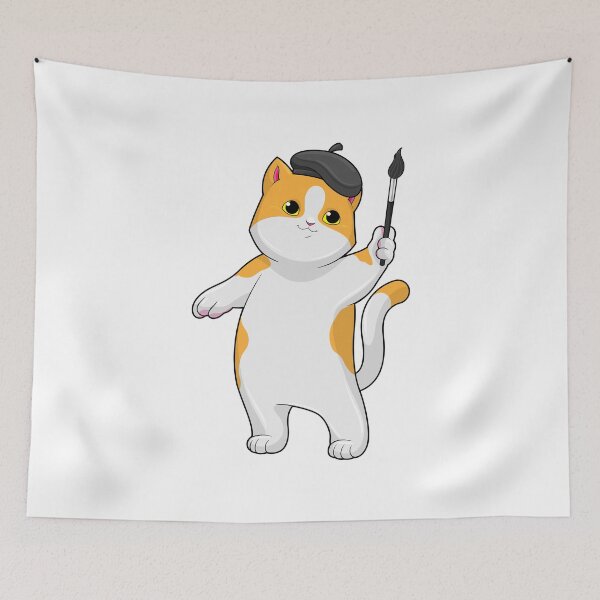 Item preview, Cat as Painter with Paint brush designed and sold by Snabdesign84.
