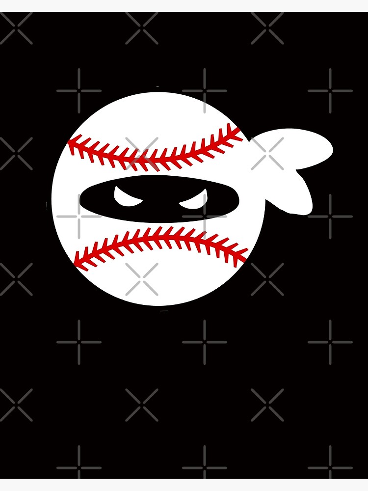 Pitching Ninja Graphic Baseball Funny Ninja Pitcher Premium Poster