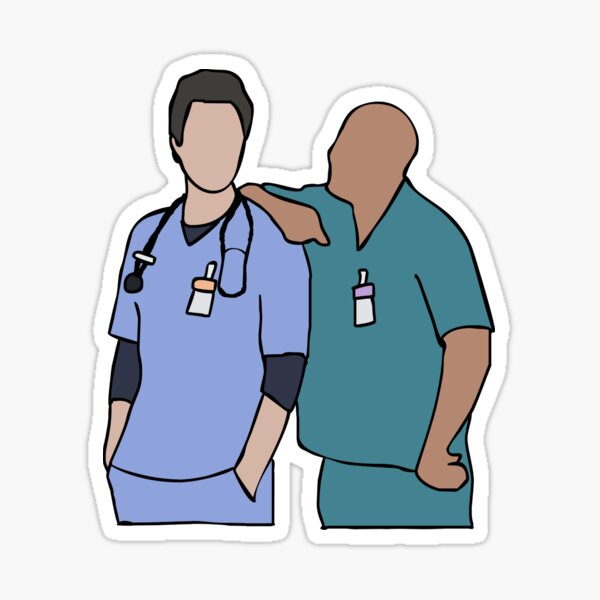 JD and Turk Scrubs Sticker