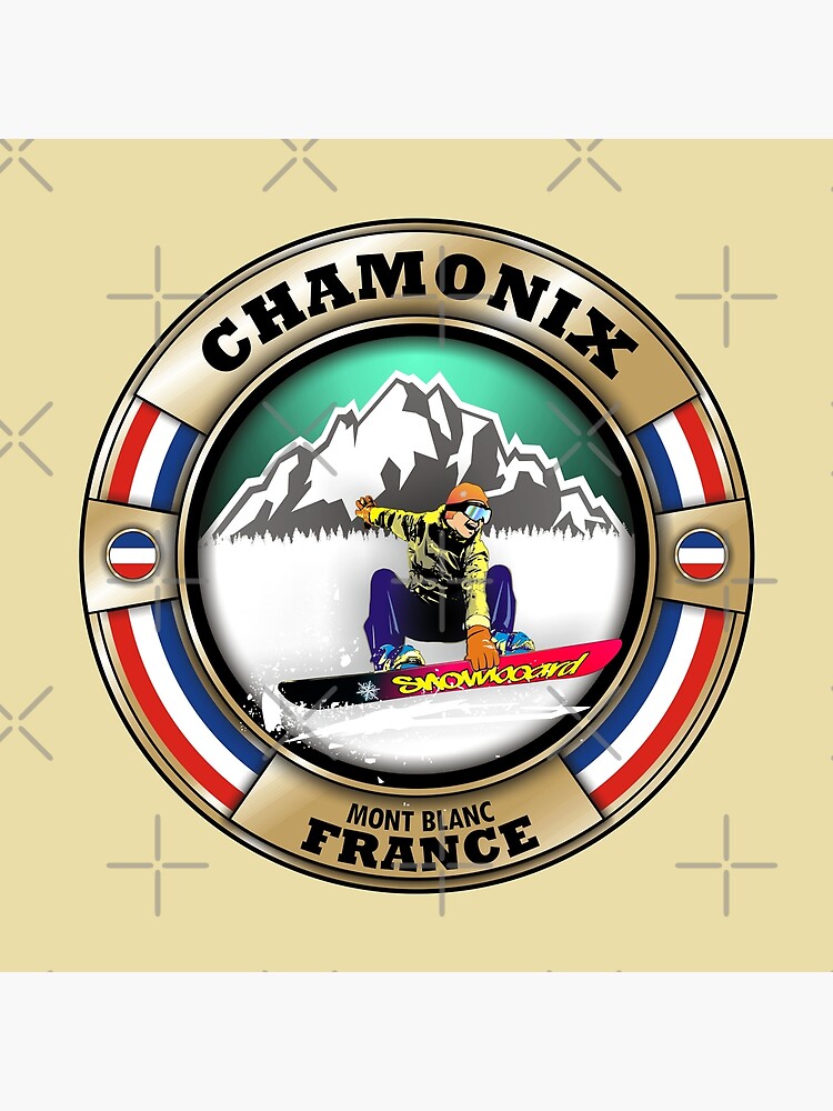 Disover Chamonix France snowboarding Premium Matte Vertical Poster