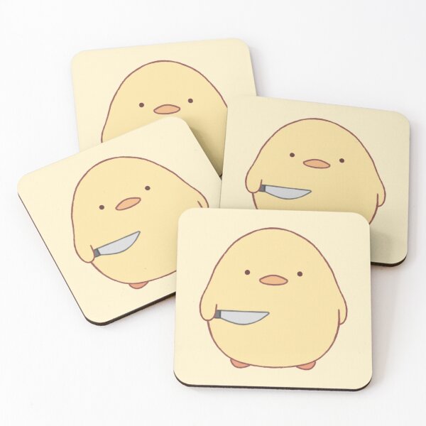 Item preview, stabby duck (light yellow bg) designed and sold by DesignByJennyyy.