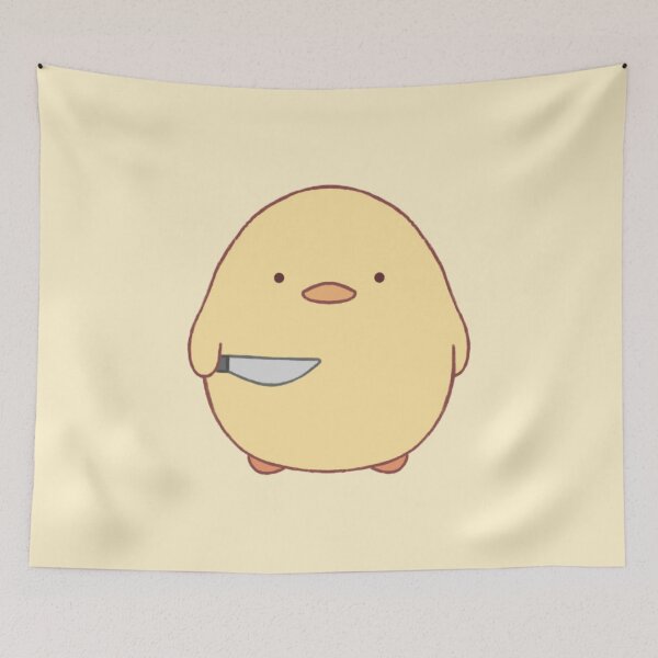Item preview, stabby duck (light yellow bg) designed and sold by DesignByJennyyy.