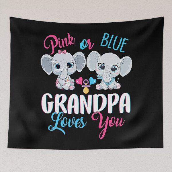 Item preview, Pink Or Blue Grandpa Loves You Elephants-Baby Gender Reveal designed and sold by adorableacademy.