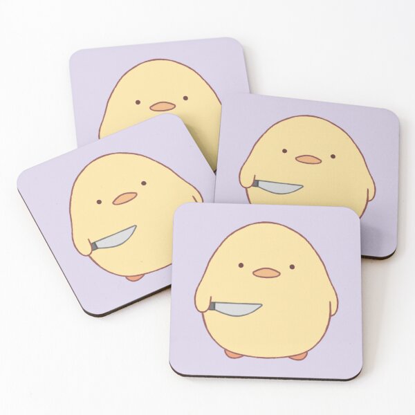 Item preview, stabby duck (light purple bg) designed and sold by DesignByJennyyy.