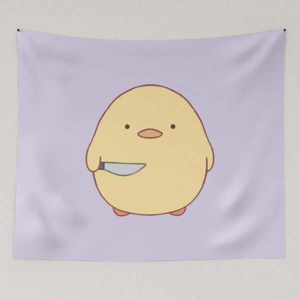 Item preview, stabby duck (light purple bg) designed and sold by DesignByJennyyy.
