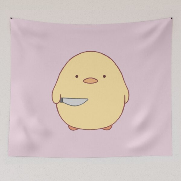 Item preview, stabby duck (light pink bg) designed and sold by DesignByJennyyy.