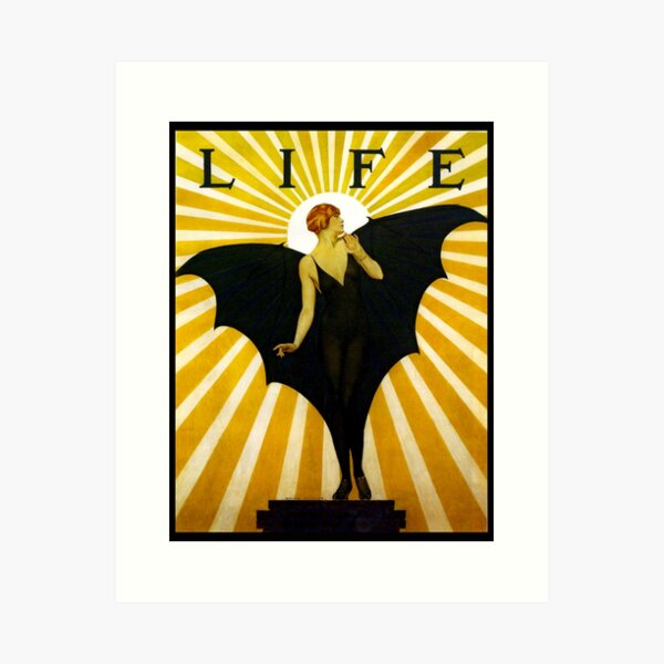 Aperçu de l'œuvre Flapper Bat Girl - Life Magazine par Coles Phillips 1927-Magazine Advertising- Flapper Bat Girl créée et vendue par TeeARTHY.