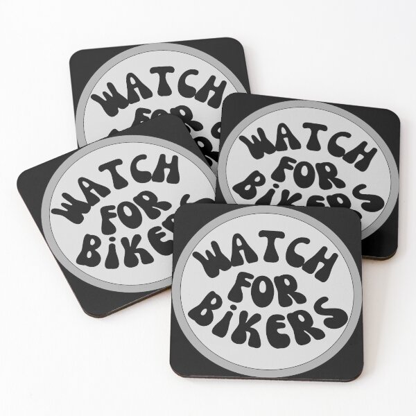 Item preview, Watch For Bikers Gray Circle BAdge designed and sold by Pink Ribbon.