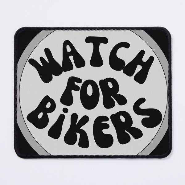 Item preview, Watch For Bikers Gray Circle BAdge designed and sold by Pink Ribbon.