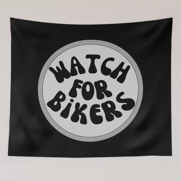 Item preview, Watch For Bikers Gray Circle BAdge designed and sold by Pink Ribbon.
