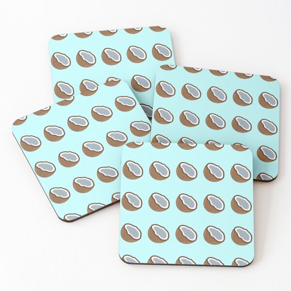 Item preview, Coconut Print - Aqua Background designed and sold by KawaiiDreamland.