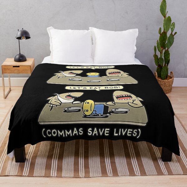 Item preview, Commas Punctuation Shark Lets Eat Funny English Grammar designed and sold by nauticalradar57.