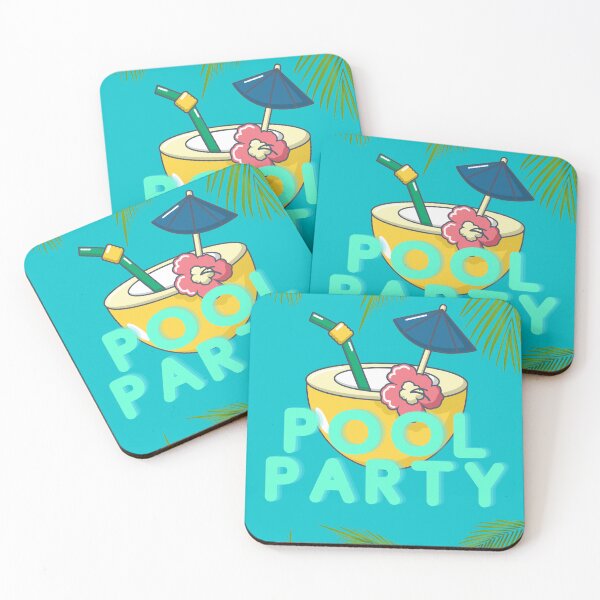 Item preview, Pool Party Design with Coconut Drink designed and sold by KawaiiDreamland.