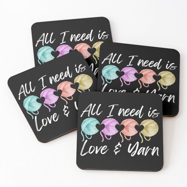 Item preview, All I need is love and yarn - white print designed and sold by EvergreenWhimsy.