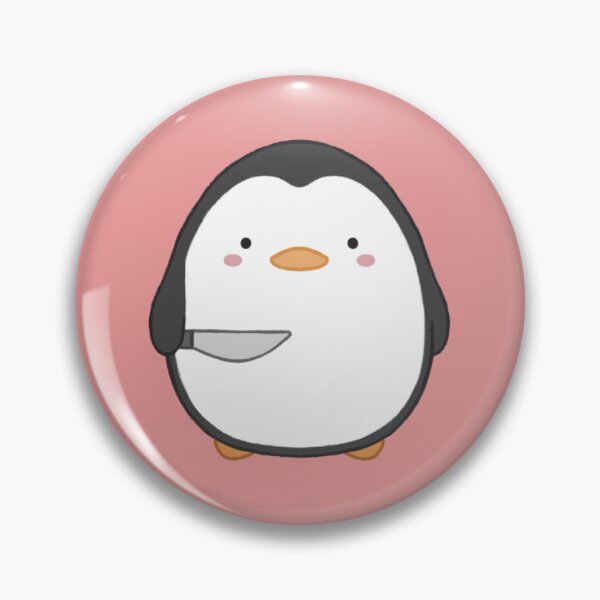Item preview, stabby penguin (light red bg) designed and sold by DesignByJennyyy.