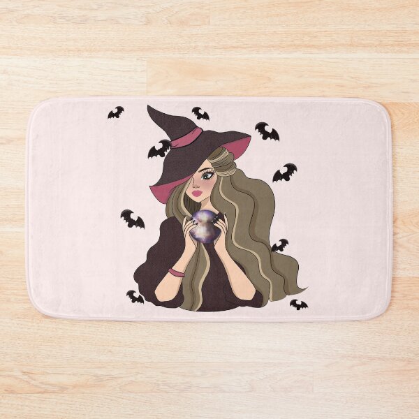 Item preview, Cute girl with a crystal ball and Eclectic Witch for Halloween  designed and sold by DArtDByMariam.