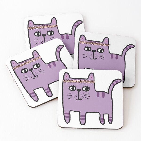 Item preview, Purple Cat with Headband designed and sold by animalsforfun.