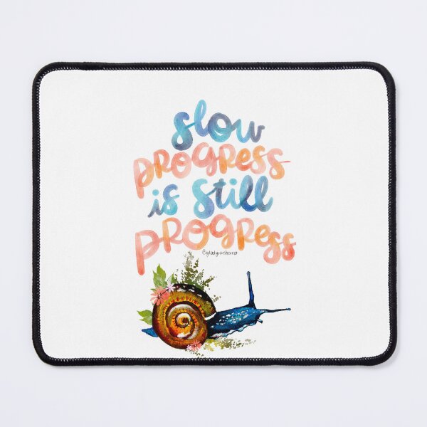 Item preview, Slow Progress is Still Progress Watercolor Blue Snail designed and sold by GladYoureHere.