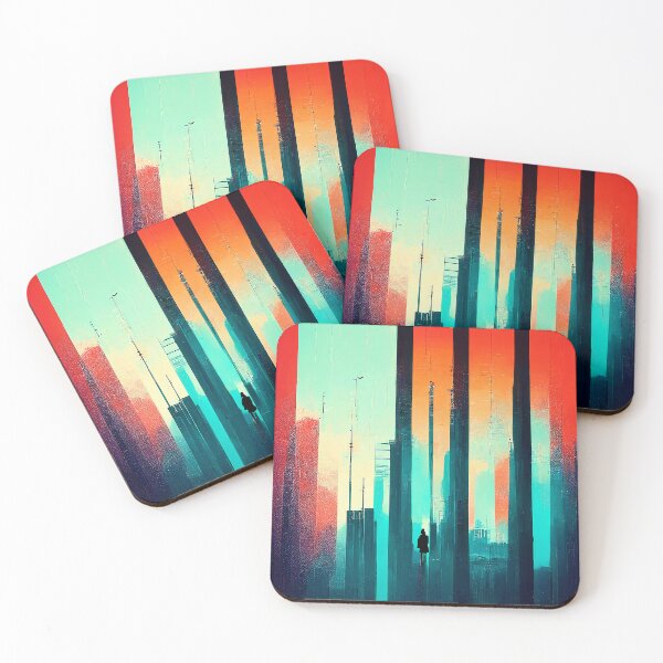 Item preview, Colorful Vertical Pattern with Silhouette [10] designed and sold by FreshAirShop.