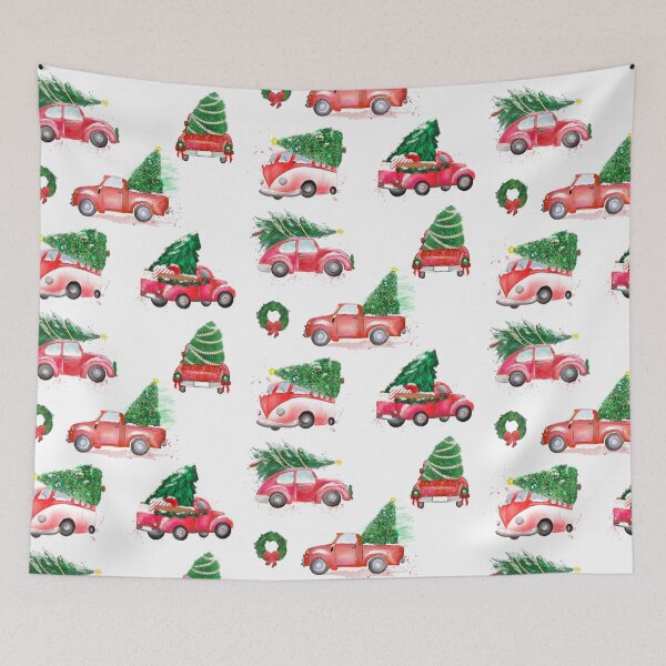 Item preview, Large Classic Red Truck Holiday Pattern designed and sold by GladYoureHere.