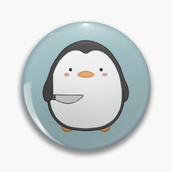 Item preview, stabby penguin (teal bg) designed and sold by DesignByJennyyy.