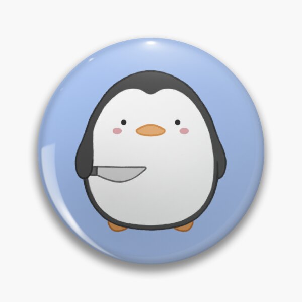Item preview, stabby penguin (blue bg) designed and sold by DesignByJennyyy.