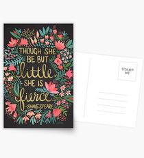 Little & Fierce on Charcoal Postcards