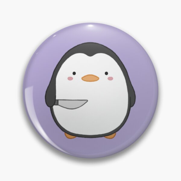 Item preview, stabby penguin (purple bg) designed and sold by DesignByJennyyy.