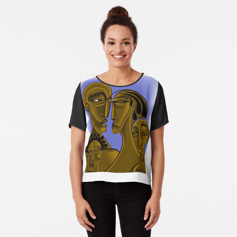 "FAMILY" Chiffon Top
