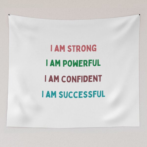 Item preview, I  am strong, mental health sticker, positivity, selfcare, affirmations designed and sold by Radgraphic.