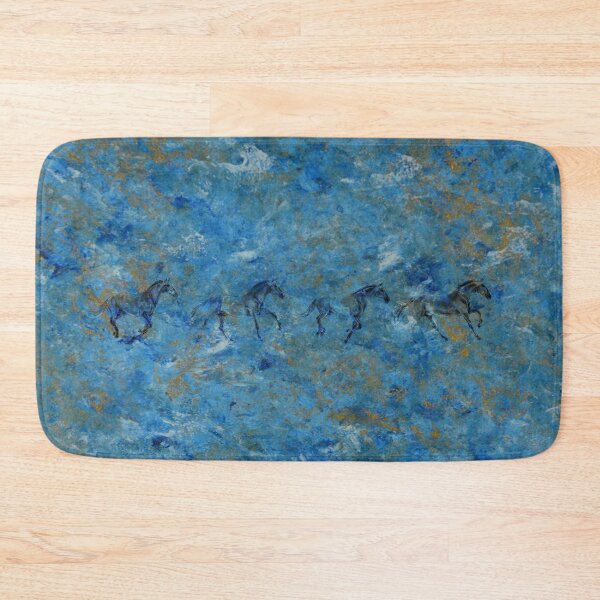 Item preview, Galloping horse 1 to 4 - marbled blue gold background designed and sold by SylvieG18.