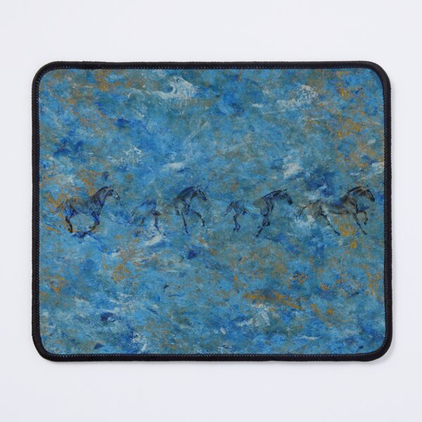 Item preview, Galloping horse 1 to 4 - marbled blue gold background designed and sold by SylvieG18.