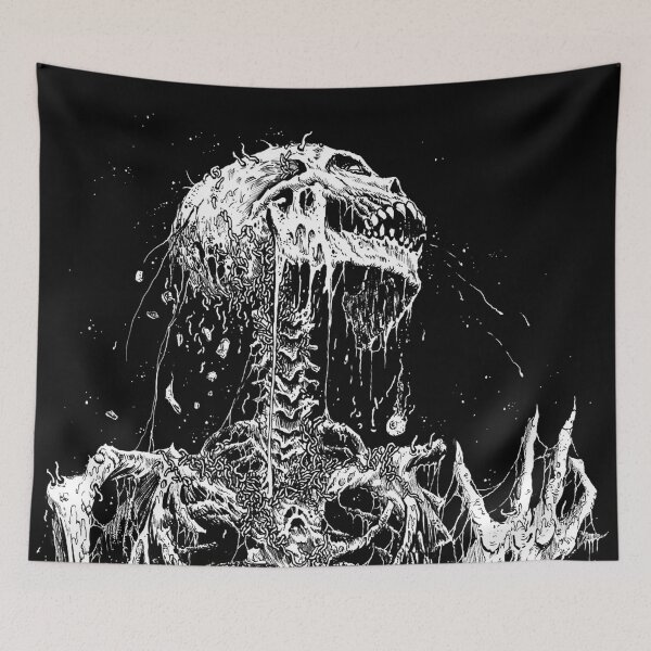 Item preview, Death Skeleton Awakening black & white designed and sold by DRK7DSGN.