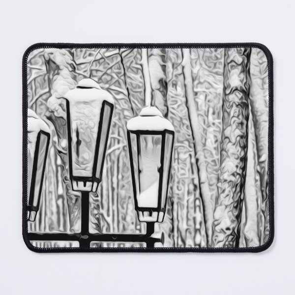 Item preview, Lamppost in front of snow-covered trees designed and sold by EvgeniiV.