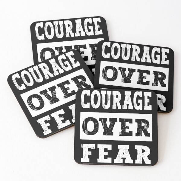 Item preview, Courage Over Fear Motivational Inspirational Quote - Black designed and sold by PearlMoonGrapes.