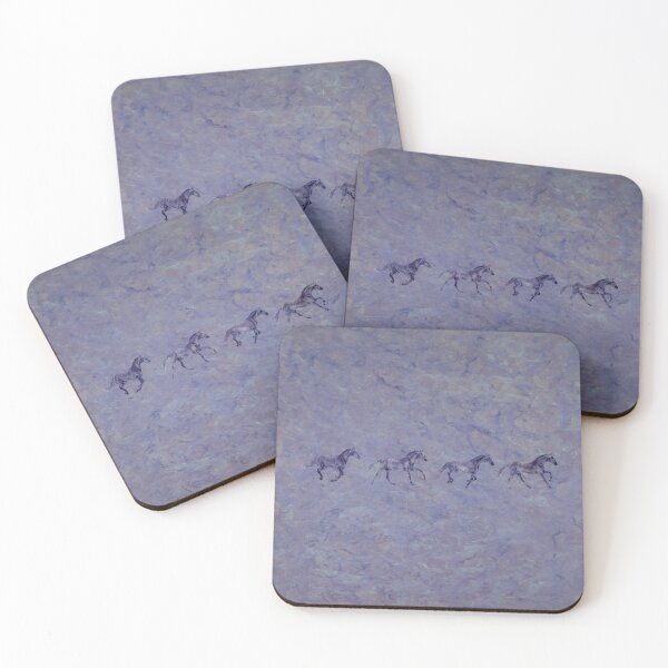 Item preview, Galloping horse 1 to 4 - purple mottled background designed and sold by SylvieG18.