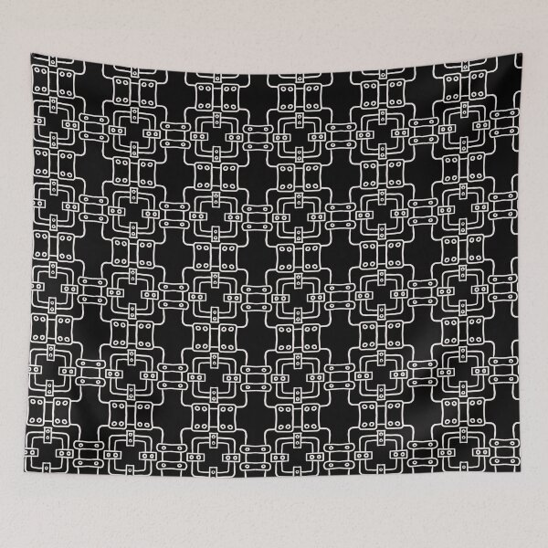Item preview, Black and White, unique hand drawn geometric repeating pattern, very similar to what celebrities are wearing - WelshDesigns designed and sold by welshdesigns.