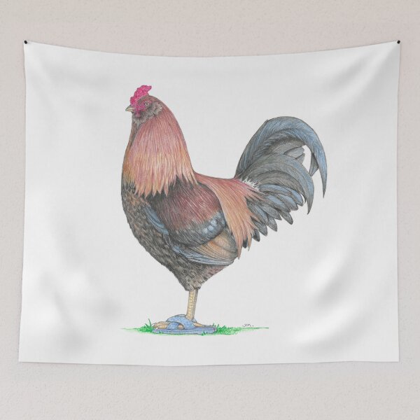 Item preview, Ameraucana Rooster in Cross Band Slippers designed and sold by JimsBirds.